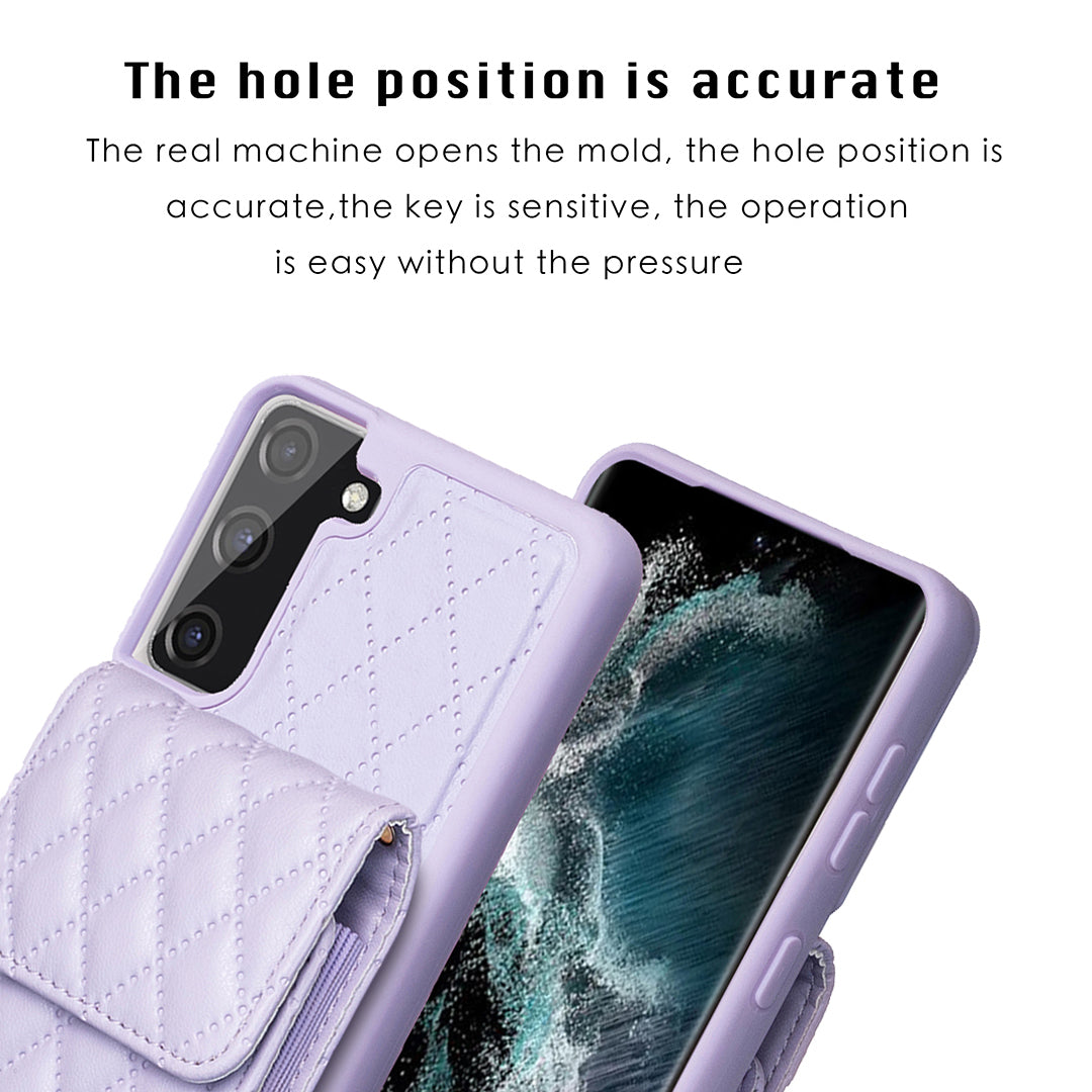 BF22-Style For Samsung Galaxy S21 FE 5G PU Leather Coated TPU Phone Case with Card Holder Kickstand BF22-Style For Samsung Galaxy S21 FE 5G PU Leather Coated TPU Phone Case with Card Holder Kickstand